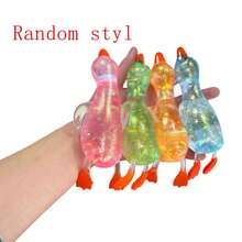 Tachimi 1 pièce Ensemble de poupée squishy de collection canard pailleté transparent, poupée anti-stress mignonne à presser à la main, poupée sensorielle de bureau portable, mini poupée de poche, convient pour les cadeaux de fête et les cadeaux pour adultes [Style aléatoire] - Multicolore - Voir 12