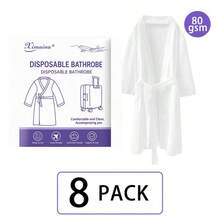 Disposable Bathrobe Unisex Long Portable Hotel Bathrobe Travel Towel Set Suitable For All Seasons Travel And Business Trips 1pc/2pcs/4pcs/6pcs Optional - White - View 10