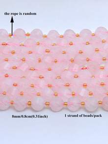 1 Fio de Contas de Pedra Natural 6/8/10mm Quartzo Rosa Facetado Contas Espaçadoras Soltas para Fazer Joias DIY Pulseiras Colares Acessórios Presentes - Multicolorido - Visão 9