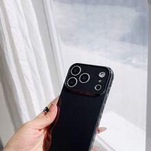 1pc Ins Side Heart Full Coverage Shockproof Phone Case, Compatible With 17 16 15 14 13 12 11 Pro Max, Transparent Phone Protective Cover Waterproof Shockproof Scratch-Resistant - Black - View 2