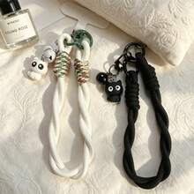 1pc Cute Cat Phone Lanyard Wrist Strap, Detachable Cat Pendant DIY Phone Case Charm, Anti-Lost Portable Wristband, Keychain Bag Water Bottle Pendant Multi-Purpose Creative Accessory - Multicolor - View 2