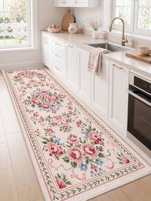 DAJIANG 1pc Floral Shaped Rug, Kitchen Rug, Hallway Rug, Area Rug, Suitable For Bathroom, Kitchen, Outdoor, Indoor, Hallway, Bedroom, Living Room, Bedside Mat, Machine Washable, Easy To Clean, Non-Slip Backing, Bedroom Decor Mat - Multicolor - View 7