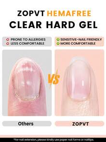 ZOPVT HEMA-Free Hard Gel - 0.63oz 9-in-1 Gel Penguat & Pembentuk Kuku Berwarna Jelly yang Dapat Dikeringkan dengan Sinar UV/LED, Gel Ekstensi Kuku Profesional dengan Kekerasan Tinggi untuk Seniman Kuku - MultiWarna - View 2