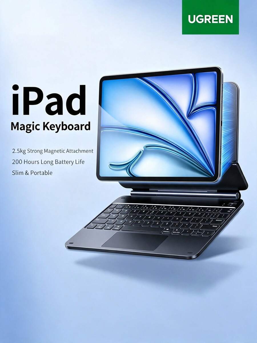 UGREEN IPad Magic Keyboard Compatible With Apple IPad 25 Models Air 7/6/5/4 Pro 11/10.9-Inch Keyboard Protective Case Integrated Magnetic Bluetooth Keyboard Detachable 11-Inch/10.9-Inch - View 1