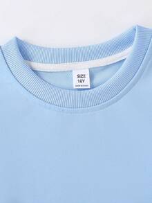 1pc Boys Casual Printed Crew Neck Sweatshirt, Turtle Graphic Long Sleeve Top, Street Style Fashion Kids Wear - Baby Blue - View 7