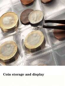 1 pieza Álbum de colección de monedas de 240 bolsillos con páginas interiores transparentes, adecuado como regalo de cumpleaños, festivo, Navidad, álbum de colección de monedas de 25 centavos, 8 pulgadas*6 pulgadas, 4 colores disponibles - Multicolor - Ver 9