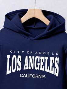 Bộ áo hoodie và quần dài in chữ cho trẻ tập đi - Xanh đậm - Xem 5