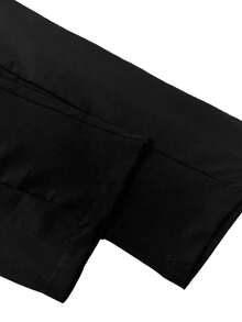 Hidkat Spring/Autumn Men's Pocket Cargo Wide Leg Casual Pants, Street Hip-Hop Elastic Waist Drawstring Sports Long Pants, American Style Daily Wear - Black - View 7