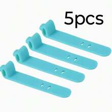 5-10 Pcs Phone Cable Organizers Headphone Clips Charger Cable Management Three-Hole Cable Storage Clips Data Cable Winders Straps, Portable Accessory Storage - Multicolor - View 10