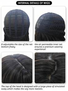 alicegarden 12-Inch Long Synthetic Short Bob Wig Featuring A Natural Straight Style A Stunning Black-Brown. Designed With Bangs , This False Hairpiece Is Perfect For Ms Daily Party Cosplay Use, Offering A Natural And Natural Durable Wig Gift For Ladies., Halloween - Black Brown - View 9