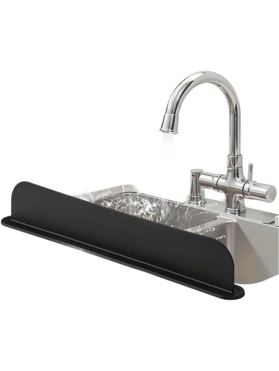 Silicone Sink Splash Guard, Kitchen Sink Basin Splash Guard, Countertop Water Barrier, Laboratory Sink, Vegetable Basin, Dishwasher, Restaurant, Bathroom, RV Waterproof Cover, Kitchen Essentials, Bathroom Accessories, Home Essentials