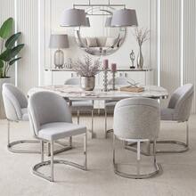 Dining Chair Grey Chenille - Set Of 4, Modern Style - 灰色 - 查看 6