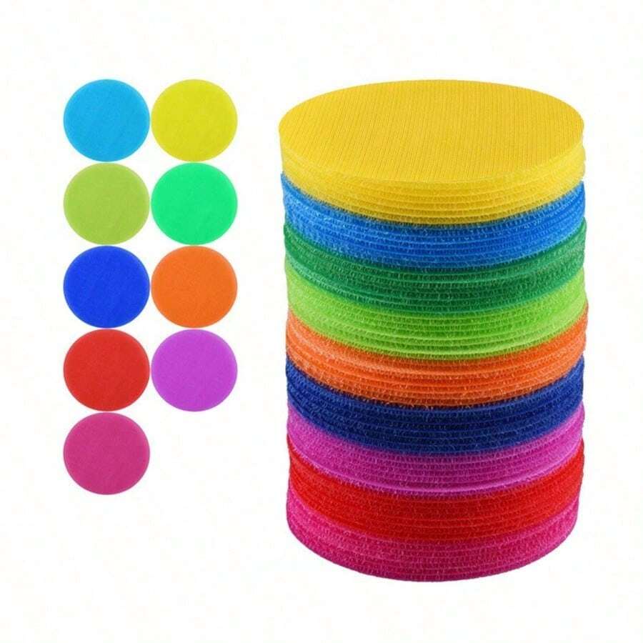 4 Inch Carpet Spot Markers, Fixed Multi-Color Round Dots For Classroom Seating, Suitable For Games And Teachers (6 Colors), Back To School - A - View 1
