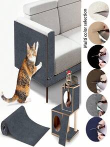 1pc Self-Adhesive Cat Scratch Board, Wall-Mounted Cat Scratch Pad, Sofa Carpet Furniture Protection Sticker, Durable Scratching Board To Prevent Cat Claw Damage To Furniture, Suitable For Living Room Bedroom Cat Room Pet Supplies, Daily Use - Multi-color - View 4