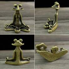 Meditation Frog Figurine Kung Fu Frog Incense Burner Exquisite Metal Desktop Decor Small Statue Yoga Meditation Sleep Aid Relaxation - Multicolor - View 5