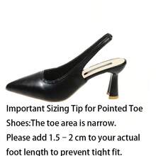 French Style Pointed Toe Slingback Sandals For Women, Elegant Wine Glass Heel Closed Toe Back Strap High Heel Commuter Shoes - Black - View 4