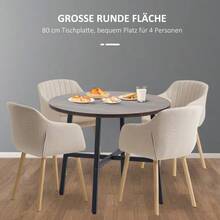 Dining Table, Kitchen Table For 4 People, Living Room Table For Dining Room, Kitchen, Steel, Brown, 80 X 80 X 76 Cm - Brown - View 5