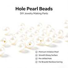 High Brightness Faux Pearl DIY Handmade Jewelry Accessories With Perforated Beads 4-8mm Mixed Loose Bead Material Round Beads. - SET - View 2