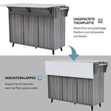 Storage Islands & Carts - Grey+White + MDF + Dining Room - View 3