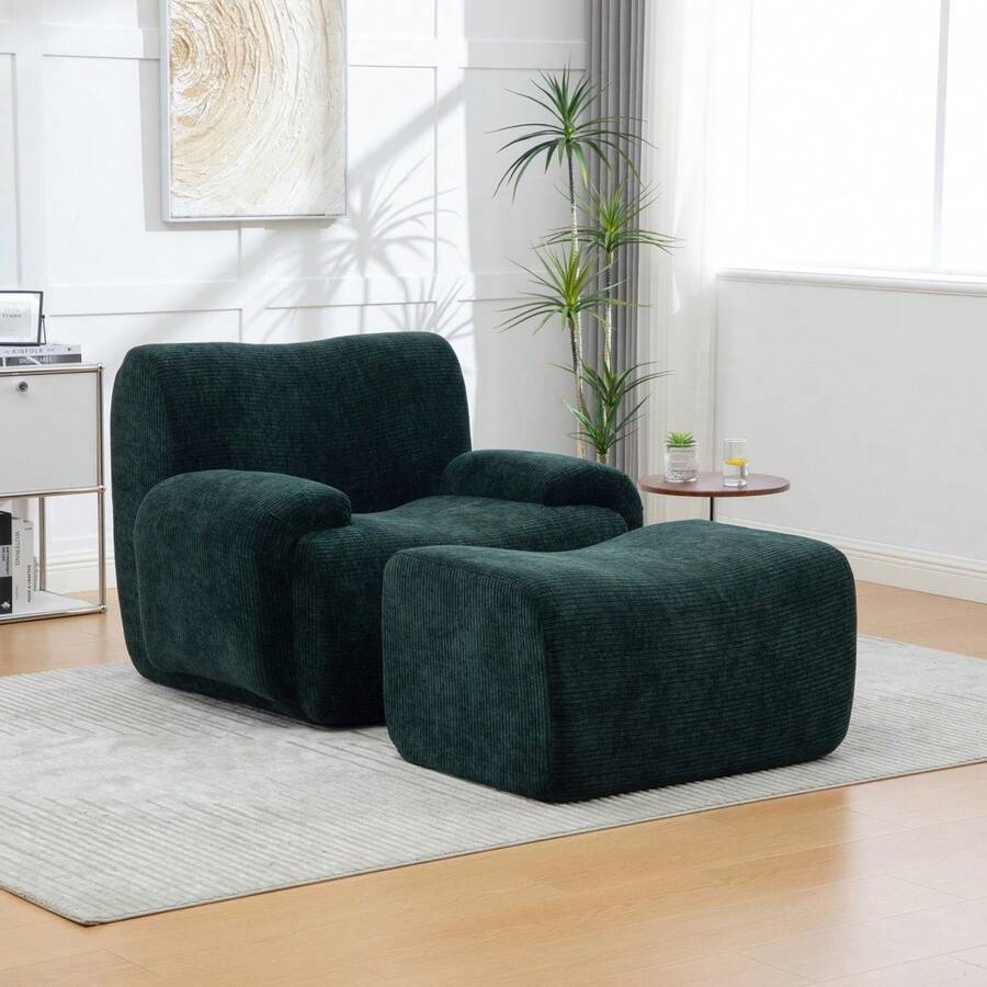 Chaise Lounges - 綠色 + 雪尼爾 + 1 個座位 - 查看 1