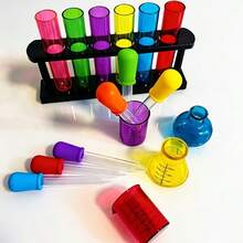 Juego de tazas medidoras mini - Herramienta de aprendizaje de percepción de color, kit de experimentos científicos DIY, kit de experimentos de ciencia de percepción de color - Educativo, adecuado para experimentos simulados y ayudas de enseñanza en el aula de ciencias (accesorios enviados al azar) - sistema de tazas medidoras - Ver 3