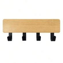 18.5x6CM Wood Wall Hook, Modern Minimalist Entryway Organizer Rack, Random Color - D - View 3