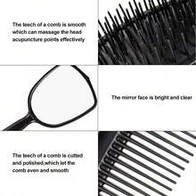 Women's Hair Styling Comb 5-Piece Set, Styling Tool Kit, Includes Curling Comb, Anti-Static Comb, Hair Care Set And Mirror, No Static, Create Beautiful Look (Multi-Color) - Multicolor - View 7