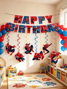 Paw Patrol Theme Birthday Party Decorations, Swirl Hanging Decorations, Happy Birthday Party Supplies, Theme Birthday Party, Comic Theme Celebrations, Independence Day, Graduation Or Superhero Theme Birthday Party - Set - View 7