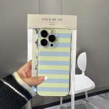 NcmRyu Korean-Style Ins Versatile Color-Block Striped Phone Case, Made Of TPU Material, With Anti-Drop Function; This Phone Case Is Compatible With Apple 17, 16, 15, 14, 13, 12, 11 Pro Max And Various Series Models. It Features Waterproof, Anti-Drop And Anti-Scratch Functions. - White - View 5