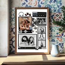 1pc Best Friend Gift Photo Collage Template Customized Wall Art, Editable Art Print Customized Poster, Suitable For Room, Bride Gift, Personalized Best Friend Birthday, Home Decor, Photo Customization, Customizable Item, Optional Frame - Multicolor - View 8