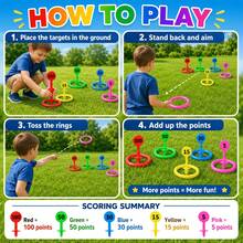 Color Recognition Ring Toss Game Outdoor Throwing Circle Toy Family Competitive Backyard Garden Interactive Educational Toy For Kids Birthday Gift Summer Holiday Outdoor Activity Party Present - Multicolor - View 7