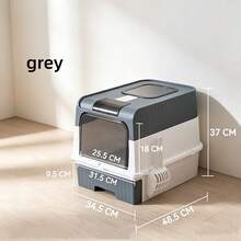 Enclosed Cat Litter Box With Front Door And Top Exit, Drawer Design With Scoop, Odor Control And Leak-Proof, Providing Spacious Indoor Space For Cats - one-size - View 5