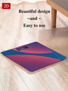 1pc Blue Purple Streamlined Body Weight Scale/Suitable For Small Scale, Home Scale, Portable Scale, Compact Scale, Bathroom Scale/Easy To Use/Max Capacity 400lbs/180kg, Tempered Glass Surface, Temperature Detection, Uses AAA Batteries (Not Included) - Multicolor - View 8