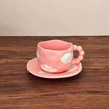 Creative Coffee Cup & Saucer Set, Highly Attractive Handmade Ceramic Water Cup, Hand-Painted Fresh Style Afternoon Tea Cup, Mug - Multiple Selection - View 18