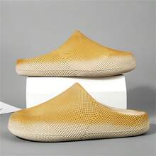 Men's Summer Outdoor Beach & Stream Clogs, Soft Thick Tire Sole Non-Slip Cushioned Closed-Toe Sandals, Outdoor Sports Slippers, Plus Size - Gold - View 3