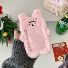 1pc Super Cute Plush Transparent Cartoon Card Holder, Ins Style Cartoon Plush Card Holder, 3-Inch Photo Star Card Display Pendant, Multi-Functional ID Card, Work Badge, Student ID, Teacher ID, Sick Leave Badge Holder - Multicolor - View 4