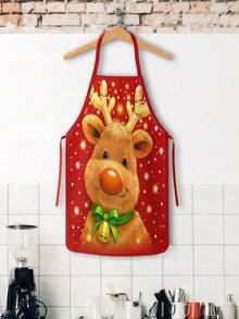 2Pcs Christmas Couple Elf Costume Kitchen Baking ApronsChristmas Couple Elf Apron Set, Novelty Santa Helper Cosplay Kitchen Aprons, Festive Holiday Cooking Baking Apron For Christmas Home Party Photo Props - Multicolor - View 7