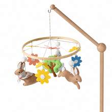 1 buah Mainan Gantung Tempat Tidur Bayi Bentuk Jamur, Wortel, dan Kelinci, Mainan Gantung Hewan Bebek dari Kain Felt Lembut, Mainan Gantung Sensorik Visual untuk Kamar Bayi, Hadiah Baptisan Bayi Baru Lahir - Hijau - View 10