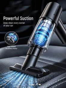 CHIGO 8pcs Set Zhisheng Handheld Vacuum Cleaner Replacement Heads, High Power Mini Handheld Vacuum Cleaner With Strong Suction To Clean Floor Mats, Sand And Stubborn Dust, Dual Use For Car And Home, Compact And Easy To Store Without Taking Up Car Storage Space - Multicolor - View 3