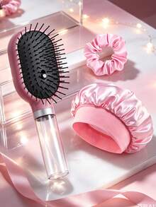 WANMEI Styling Comb Set/Tools Sleep Set 3Pcs Hair Styling Set Includes Styling Comb, Water Spray Comb, Styling Spray, Hair Cap, Hair Tie And Sleep Cap. Hair Cap Is Soft And Breathable. Styling Comb And Styling Spray Are Dual-Use For Wet And Dry Hair--Nylon Comb Teeth Are Anti-Tangle, Easy To Use, ABS Plastic Handle Is Anti-Static, Travel Essential, School Essential, Back To School Essential - Pink - View 8