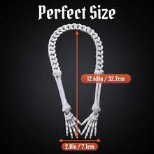 Halloween Horror Skeleton Bone Haunted House Escape Room Venue Decoration Plastic Prop Necklace Bone Set Halloween Skeleton, Suitable For Halloween Decoration, Yard And Room Decor - A - View 1
