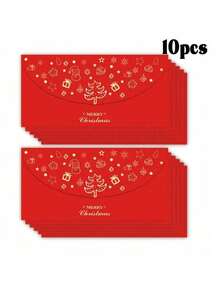10/6/3pcs Gift Envelopes, Christmas Cash/Money Envelopes, Gold Foil Design Party/Holiday/New Year/Family/Friends Money Envelopes, Red Envelopes, Suitable For Chinese New Year Decoration, Giving Red Envelopes And Unique Collectibles - Multicolor - View 3