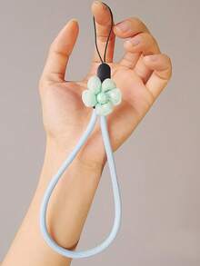 1pc Mesh Flower Nylon Short Phone Wrist Lanyard, Cute Floral Strap For Phone Case, Suitable For Daily Matching As Mobile Phone Pendant - Multicolor - View 9
