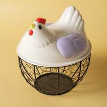 1‑Pack Metal Wire Egg Storage Basket, Countertop Fresh Chicken Egg Holder Organizer Holds Up To 24 Eggs, Rustic Kitchen Storage Container For Farm Eggs, Household Pantry And Dining Table Decor Display - Multicolor - View 10