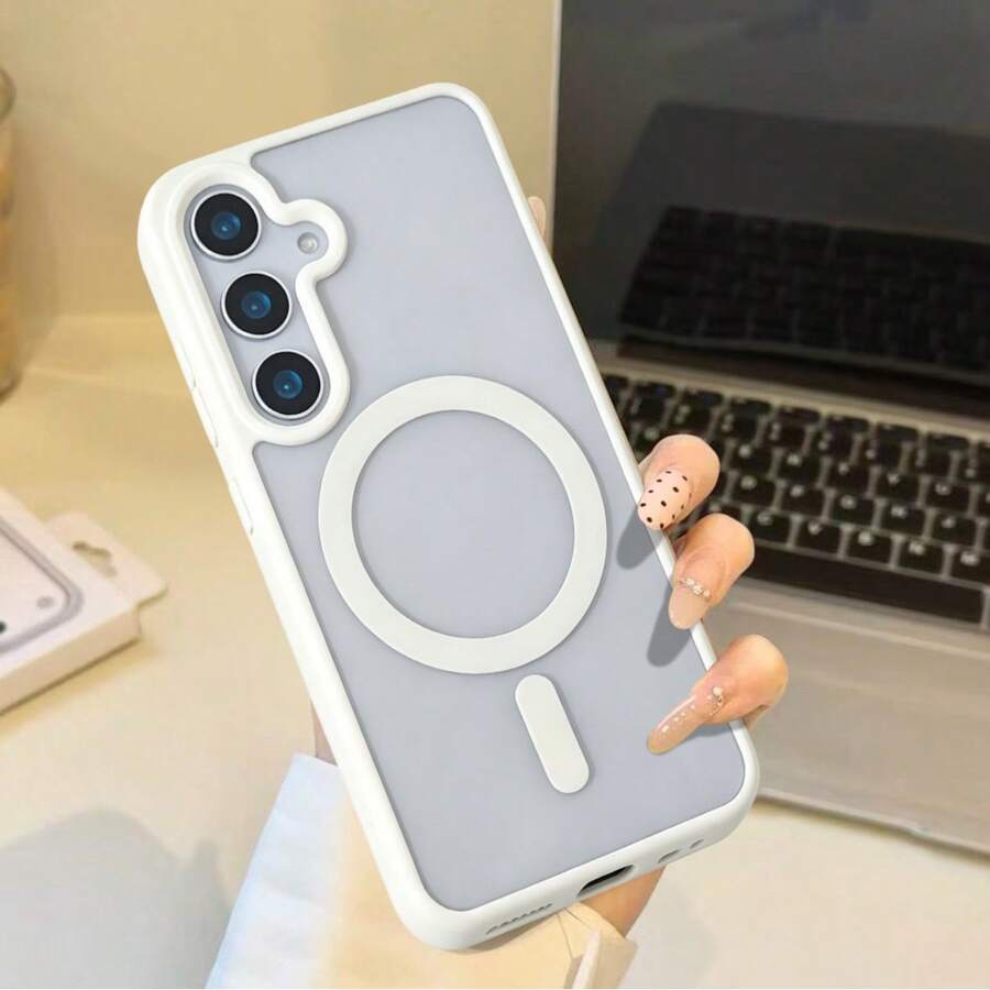 透明極簡親膚感手機殼,適用於 Galaxy S22 22 23 24 Plus 25 25 Plus 26 26 Plus 26 Ultra - 白色 - 查看 1