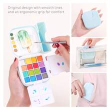 Languo 1pc 16 Colors Watercolor Paint Set, 5 Color Palettes & 2 Set Options, Solid Watercolor, Portable Full Set, Watercolor Paint, Sketching, Hand-Drawn Graffiti, Suitable For Beginners And Artists - Sets - View 8