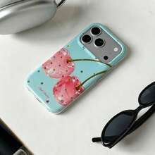 Summer Healing Style Gold Star Cherry Full Coverage Anti-Drop Phone Case Compatible With Apple 17 Pro Max, 16 Pro, 13, 14 Pro, 15 Pro, Women - Multicolor - View 3