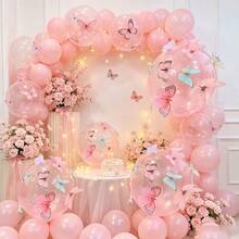 43pcs Pink Bubble Ball Butterfly Set, Suitable For Birthday Party, Wedding, Princess Theme Party, Christmas, Anniversary, Fun Party Decorations - 43pcs Pink Bobo Balloon Butterfly Set - View 8