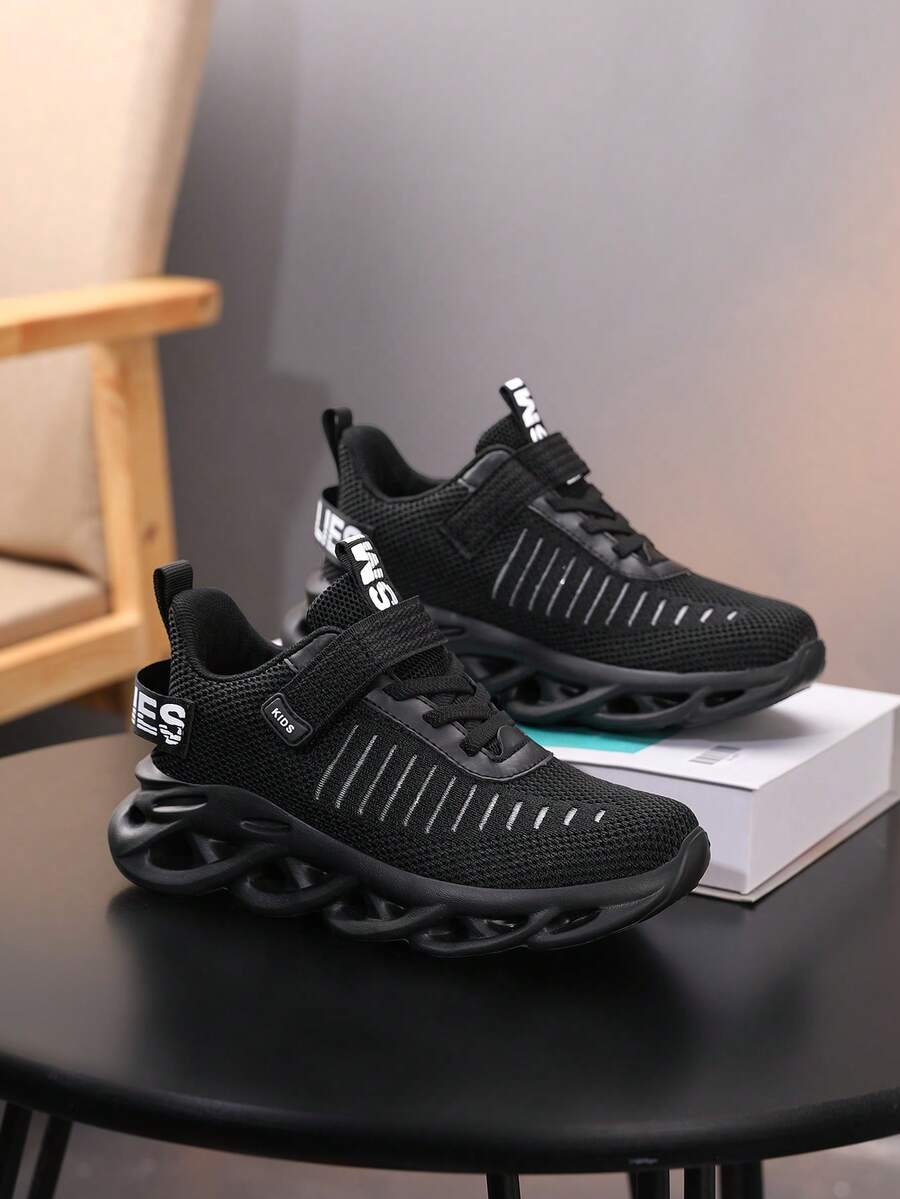 Children's Sports Shoes Fashionable Breathable All-Season Running Shoes Versatile Casual Athletic Kids Shoes - Black - View 1