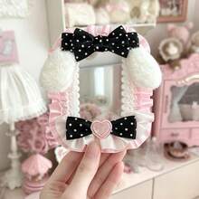 1pc Handmade Collectible Card Sleeve, 3-Inch Idol Card Storage Protector, Compatible With Instax, Anime Photo, Plush Ear Heart Lace Button Polka Dot Bow Ruffle Card Holder, Lolita Card Frame, Transparent PVC Scratch-Resistant Dust-Proof Protective Shell - A - View 17